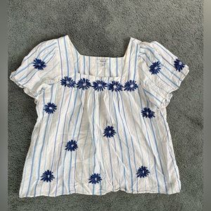 Madewell Embroidered Floral Top